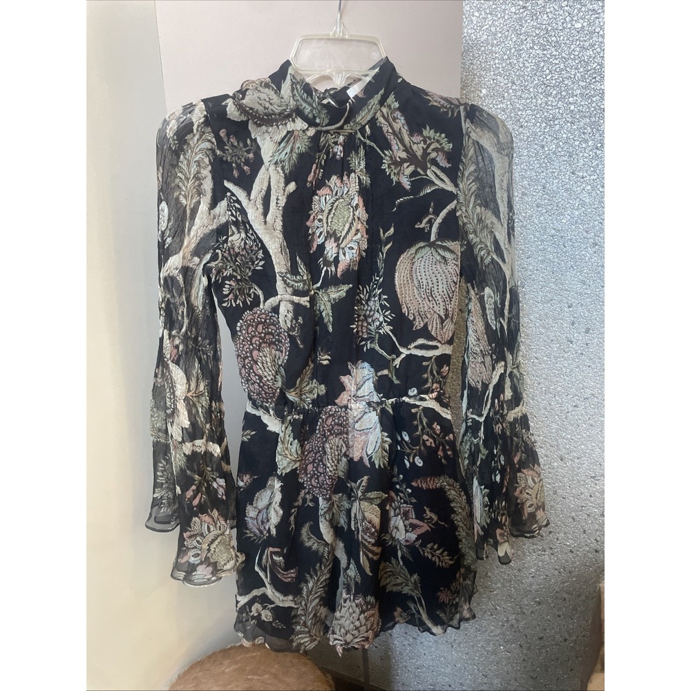 zimmermann dress Size 0, Flowy Floral Open Back Detail